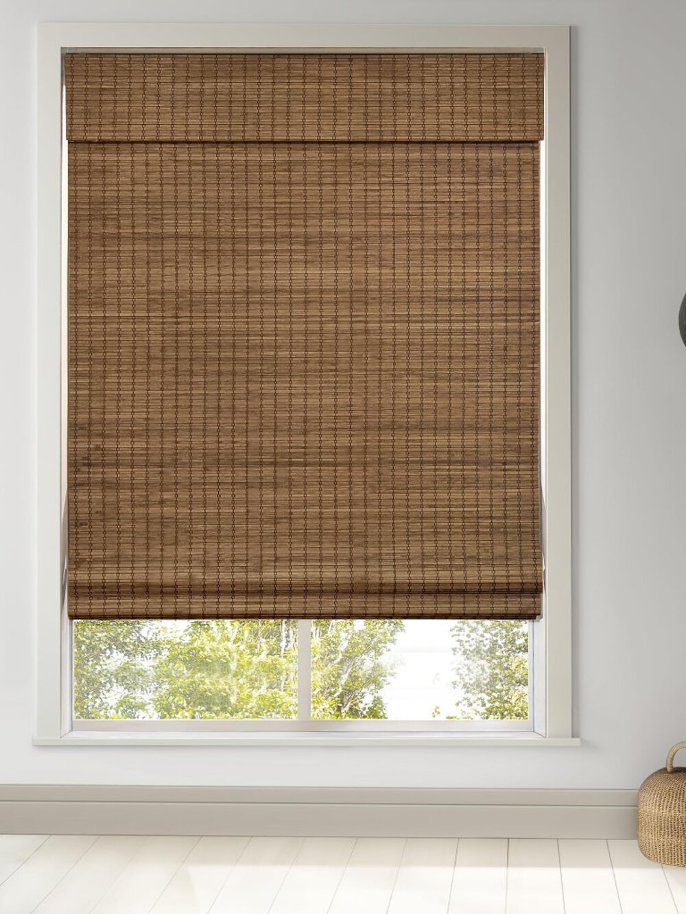 NEW LazBlinds Cordless Bamboo Roman Shades, 27.5x64, Highfield Teak